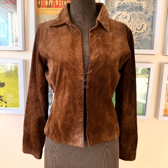 Vintage 90s Brown Suede Shirt Jackey - Picture 1 of 12